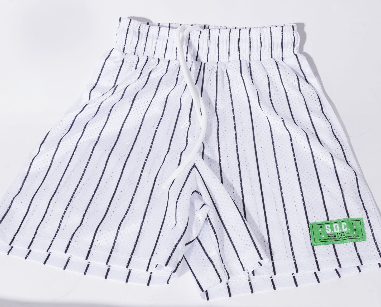 Skunk Pinstripe Mesh Shorts