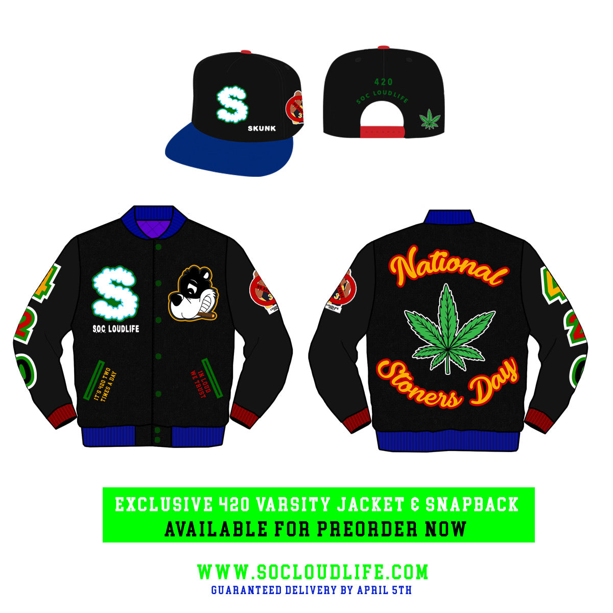 420 Varsity Jacket & SnapBack-PRE ORDER